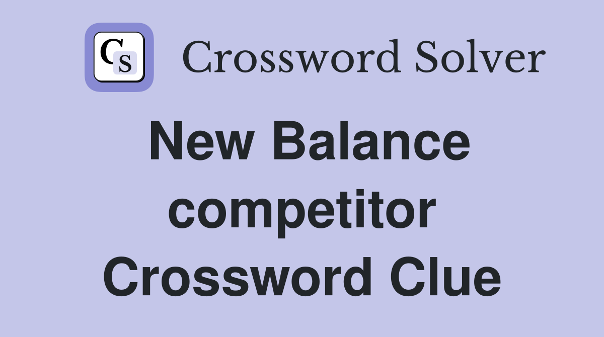 New balance competitor clue on sale